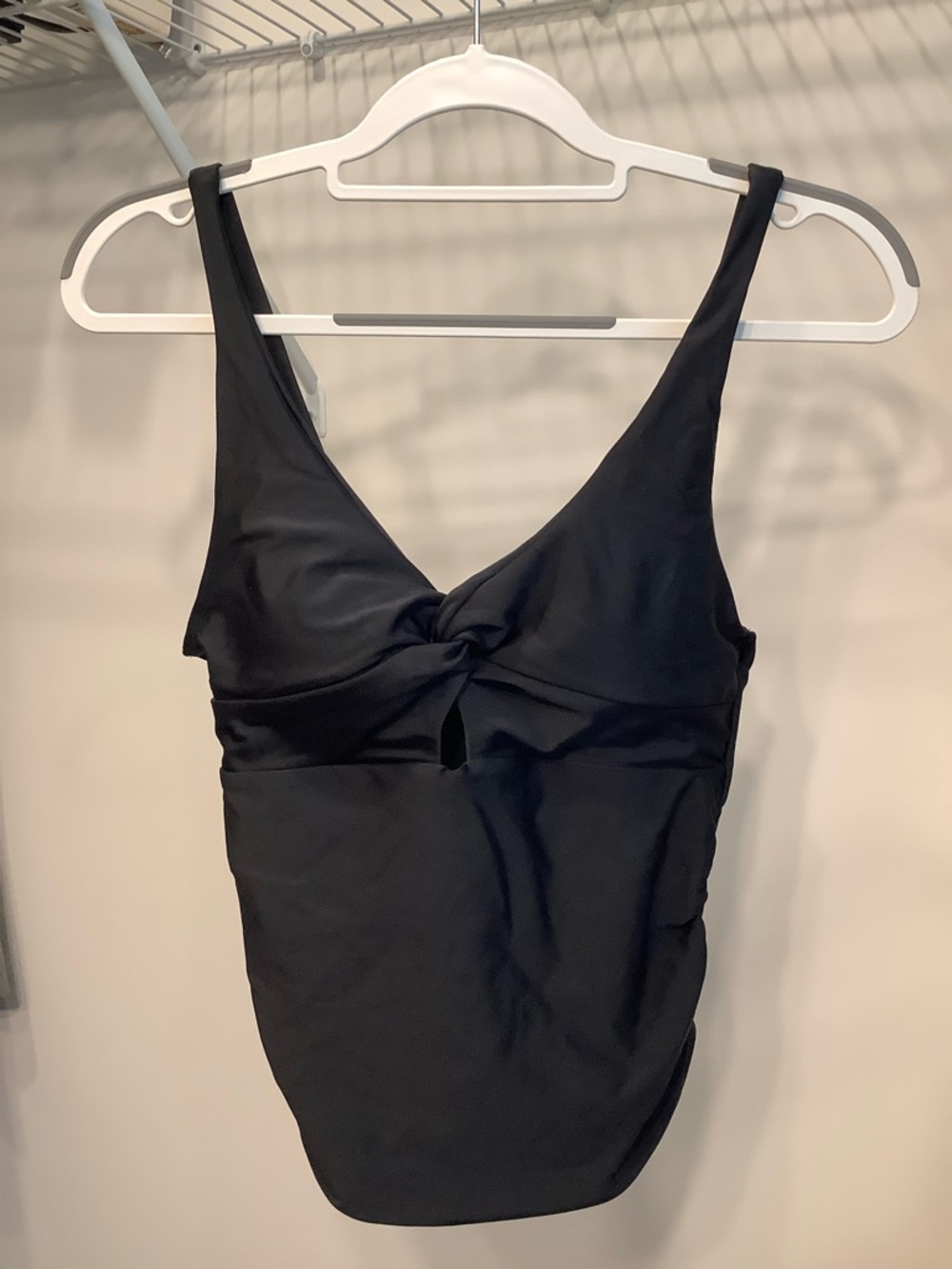 Zaful Black Twist Front Swim tank top